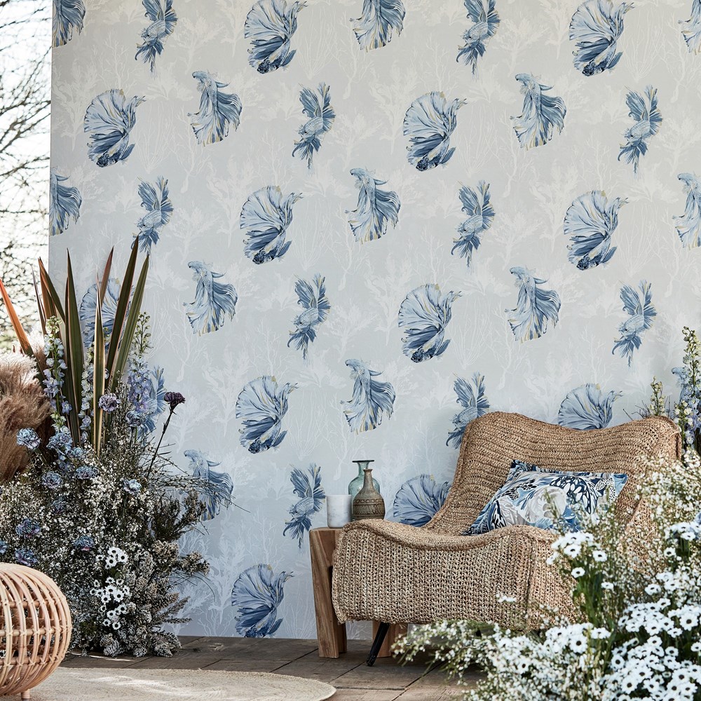 Halfmoon Wallpaper 112766 by Harlequin in Stillness Indigo